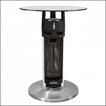 Sealey DG62 Dellonda Bistro Table with 1200W Heater, 65cm, Black/Stainless Steel