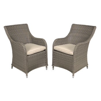 Sealey DG64 Dellonda Chester Rattan Wicker Outdoor Garden Dining Chairs 2pc