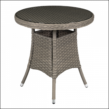 Sealey DG65 Dellonda Chester Rattan Wicker Round Outdoor Table with Tempered Glass Top