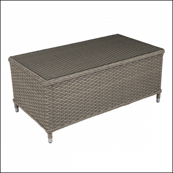 Sealey DG71 Dellonda Chester Rattan Wicker Outdoor Balcony Table with Tempered Glass Top