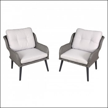 Sealey DG79 Dellonda Buxton Rattan Wicker Outdoor Chair Set 2pc