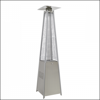 Sealey DG99 Dellonda 13kW Pyramid Gas Patio Heater 13kW Commercial/Garden Use - Stainless Steel