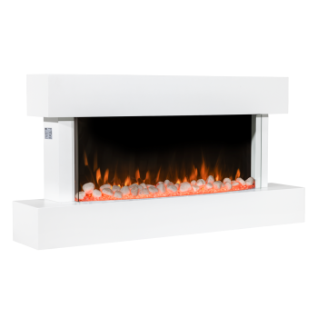 Sealey DH113 Baridi Wall Mounting Electric Fireplace with LED Flame Effect 46 inch  - White