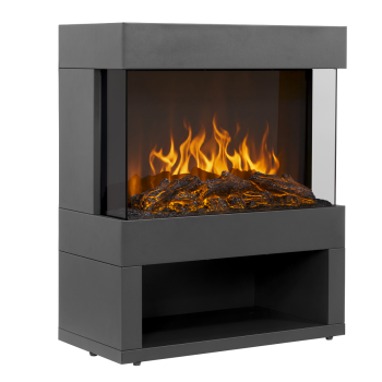 Sealey DH122 Baridi Electric Stove Heater Fireplace with LED Log Flame Effect & Wood Storage 1800W – Black