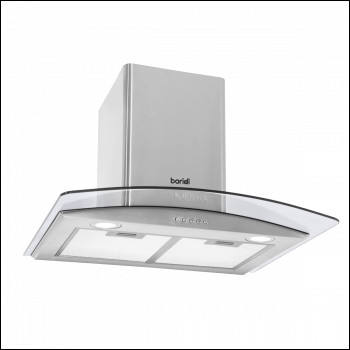 Sealey DH128 Baridi Curved Glass Cooker Hood with Carbon Filters & LED Lights 60cm - Stainless Steel