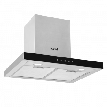 Sealey DH130 Baridi T-Shape Chimney Cooker Hood with Carbon Filters 60cm - Stainless Steel
