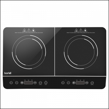 Sealey DH146 Baridi Portable Induction Hob with 2 Cooking Zones 60 x 36 x 6.5cm - Black