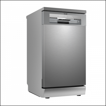 Sealey DH166 Baridi Slimline Freestanding Dishwasher 45cm Wide 10 Place Settings - Silver