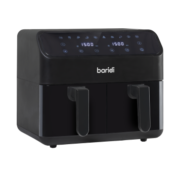 Sealey DH172 Baridi Dual Zone Air Fryer 8L with 8-in-1 Functions Touch Controls, Easy-Clean, Black - DH172