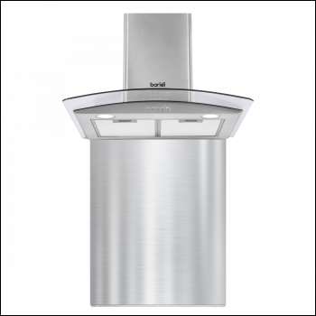 Sealey DH208 Baridi Curved Glass Cooker Hood with Carbon Filters, LED Lights & Splashback 60cm - Stainless Steel