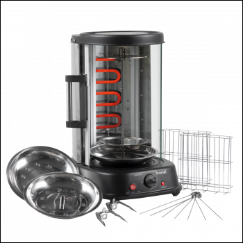 Sealey DH216 Baridi Vertical 360° Rotisserie Smokeless Grill 21L Capacity