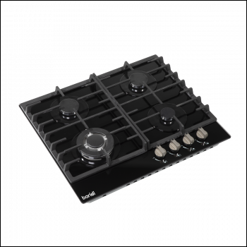 Sealey DH226 Baridi Gas Hob with 4 Cooking Zones 60cm - Black