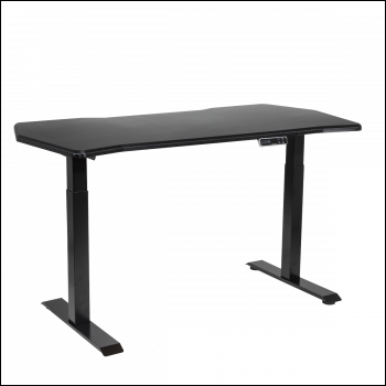 Sealey DH241 Dellonda Carbon Fibre Effect Electric Height Adjustable Standing Desk, 1400 x 700mm Dual Motor 100kg