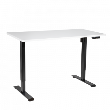 Sealey DH244 Dellonda White Electric Height Adjustable Standing Desk with Memory, Quiet, 1400x700mm