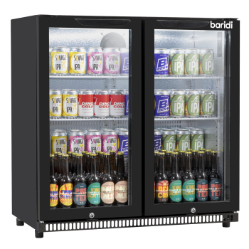 Sealey DH272 Baridi Hinged Double Door, Back Bar Drinks Fridge/Cooler, 190L Capacity
