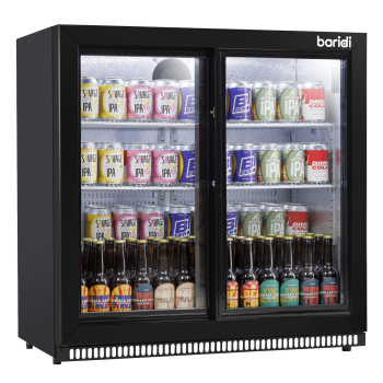 Sealey DH273 Baridi Back Bar Drinks Fridge/Cooler with Double Sliding Doors, 190L Capacity