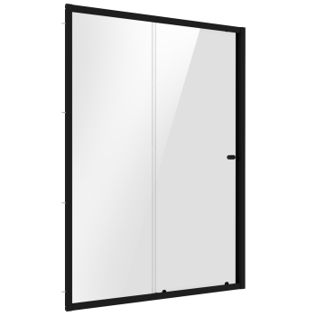 Sealey DH295 Sliding Shower Door 1200 x 1850mm, 6mm Tempered Glass, Reversible - Black