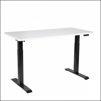 Sealey DH32 Dellonda White Electric Height Adjustable Standing Desk, 1400 x 700mm Dual Motor 100kg