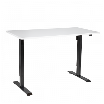 Sealey DH36 Dellonda Single Motor Ultra-Quiet Adjustable-Height Electric Sit/Stand Desk - White Desktop