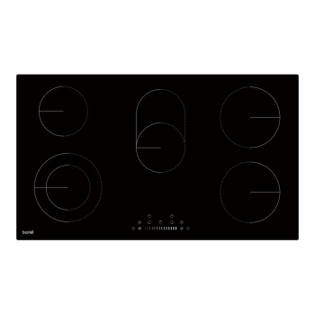 Sealey DH389 Baridi Integrated Ceramic Hob with 5 Cooking Zones 90cm - Black Glass