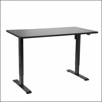 Sealey DH38 Dellonda Single Motor Ultra-Quiet Adjustable-Height Electric Sit/Stand Desk - Black Desktop