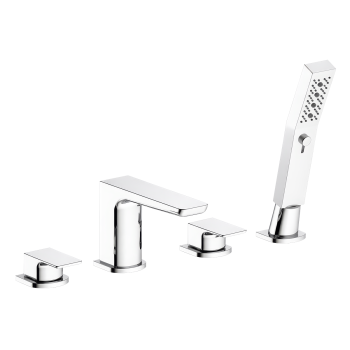 Sealey DH398 Baridi Bath Mounting 4-Hole Mixer Tap with Shower Head - Chrome