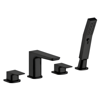 Sealey DH399 Baridi Bath Mounting 4-Hole Mixer Tap with Shower Head - Matt Black