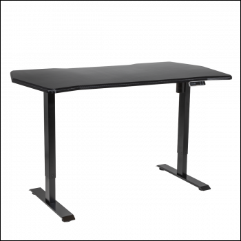 Sealey DH43 Dellonda Carbon Fibre Effect Electric Height Adjustable Standing Desk with Memory, Quiet, 1400 x 700mm