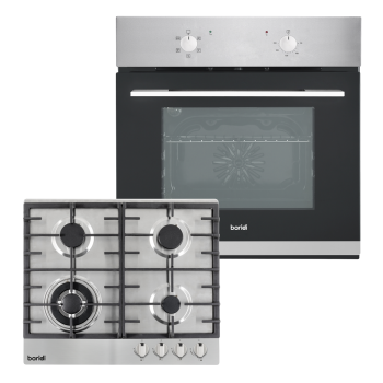 Sealey DH447 Baridi Integrated Fan-Assisted Oven & Stainless-Steel Gas Hob Appliance Bundle – 60cm