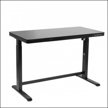 Sealey DH53 Dellonda Single Motor Ultra-Quiet Electric Desk with Control Panel, USB Port & Drawer - Black Desktop