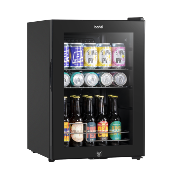 Sealey DH62 Baridi Beer & Drinks Fridge with LED Light, Black and Glass Door 60L