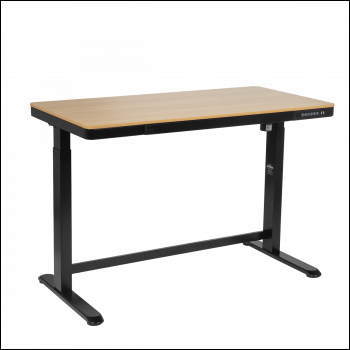 Sealey DH65 Dellonda Single Motor Ultra-Quiet Electric Desk with Control Panel, USB Port & Drawer - Oak Desktop