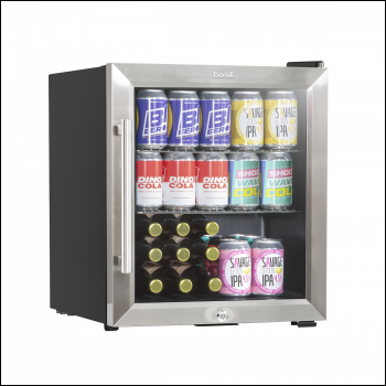 Sealey DH75 Baridi Mini Tabletop Beer & Drinks Fridge 50L Capacity - Stainless Steel