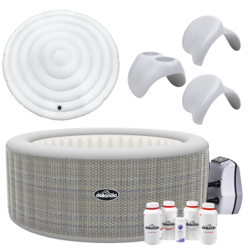 Sealey DL101 Dellonda 4-6 Person Inflatable Hot Tub/Spa with Smart Pump & Starter Kit - Rattan Effect