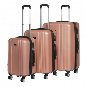 Sealey DL125 Dellonda Lightweight ABS Luggage Set with TSA Lock - Rose Gold