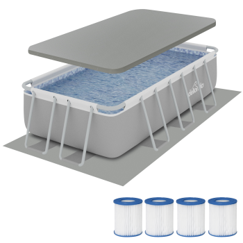 Sealey DL139 Dellonda Deluxe Steel Frame Swimming Pool with Filter Pump 13ft, Top Cover, Ground Sheet & Additional Filters
