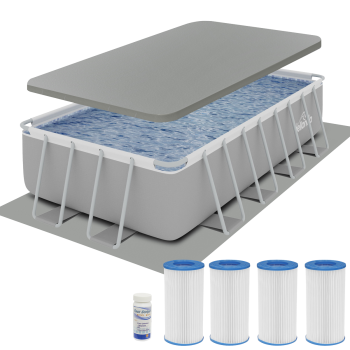 Sealey DL140 Dellonda Deluxe Steel Frame Swimming Pool with Filter Pump 18ft, Top Cover, Ground Sheet & Additional Filters