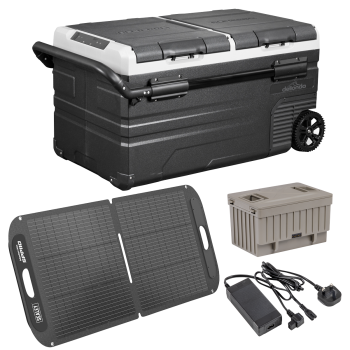 Sealey DL174 Portable Fridge Freezer/Cool Box 75L with 11.1V Portable Battery, AC/DC 230V Adaptor & 110W Solar Panel
