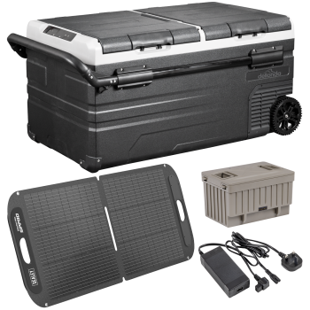 Sealey DL175 Portable Fridge Freezer/Cool Box 95L with 11.1V Portable Battery, AC/DC 230V Adaptor & 110W Solar Panel