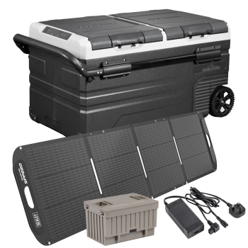 Sealey DL176 Portable Fridge Freezer/Cool Box 75L with 11.1V Portable Battery, AC/DC 230V Adaptor & 220W Solar Panel