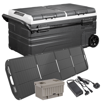 Sealey DL177 Portable Fridge Freezer/Cool Box 95L with 11.1V Portable Battery, AC/DC 230V Adaptor & 220W Solar Panel