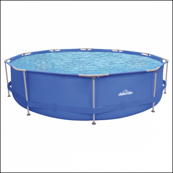 Sealey DL20 Dellonda Steel Frame Round Swimming Pool with Filter Pump 12ft - Blue