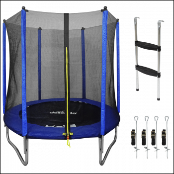Sealey DL92 Dellonda Heavy-Duty Outdoor Trampoline with Safety Enclosure Net, Anchors & Ladder 6ft