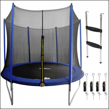 Sealey DL94 Dellonda Heavy-Duty Outdoor Trampoline with Safety Enclosure Net, Anchors & Ladder 10ft