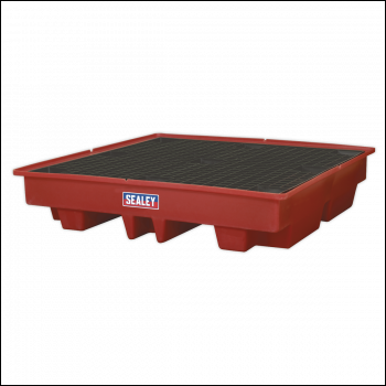 Sealey DRP13 Polyethylene Barrel Bund/Spill Pallet 1280 x 1280 x 275mm