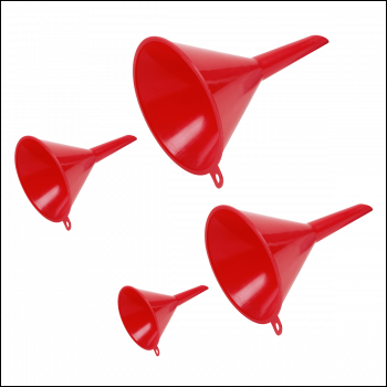 Sealey F92 Economy Fixed Spout Funnel Set 4pc - Small