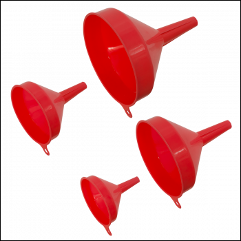 Sealey F94 Economy Fixed Spout Funnel Set 4pc