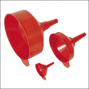 Sealey F98 Fixed Spout Funnel Set 3pc