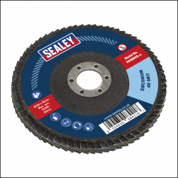 Sealey FD10040 100mm Zirconium Flap Disc 40Grit 16mm Bore