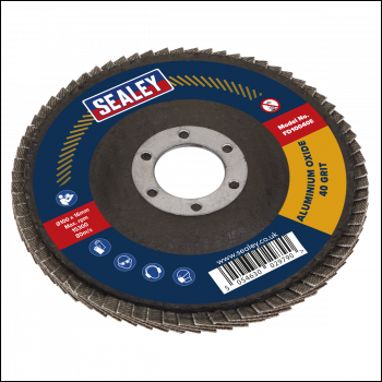 Sealey FD10040E 100mm Aluminium Oxide Flap Disc 40Grit 16mm Bore